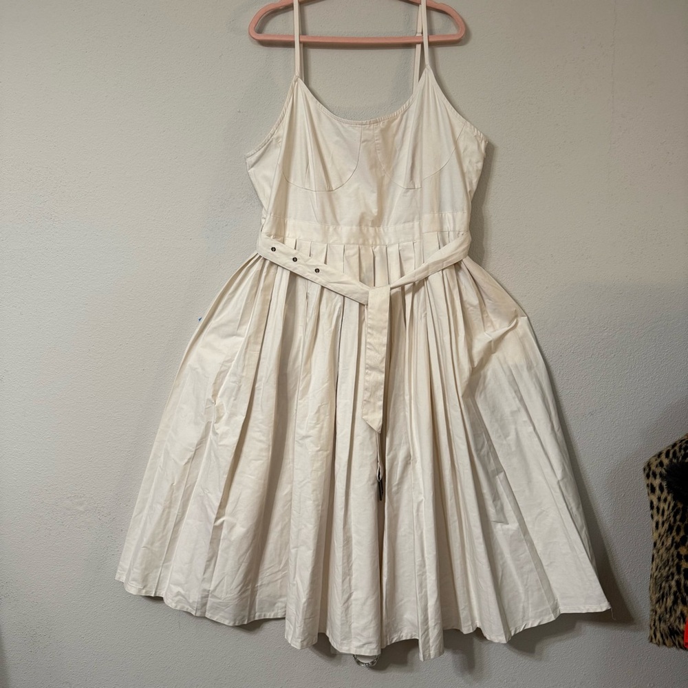 Cream pleated dress